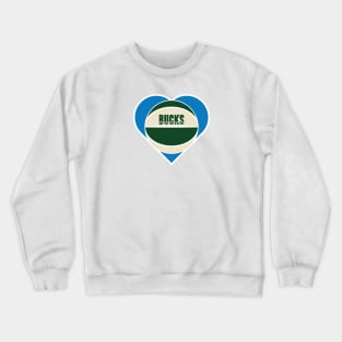 Heart Shaped Milwaukee Bucks Basketball Crewneck Sweatshirt